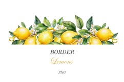 Watercolor lemon border 