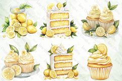 Watercolor Lemon Bundle Clipart Product Image 7