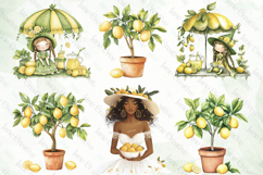Watercolor Lemon Bundle Clipart Product Image 5