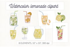 Watercolor lemonade sublimation. Strawberry lemonade, mojito Product Image 1