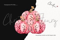 Watercolor Pink Leopard Pumpkins Clipart Product Image 3