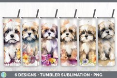 Bundle of six Wild Flowers Lhasa Apsos Tumbler designs.