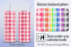 Abstract checkered pattern skinny tumbler wrap sublimation Product Image 1
