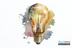 Watercolor Light Bulb PNG Clipart Product Image 1