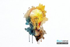 Watercolor Light Bulb PNG Clipart Product Image 1