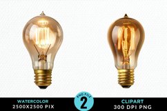 Watercolor Light Bulbs Clipart Bundle Product Image 3