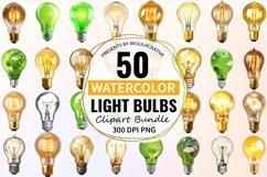 Watercolor Light Bulbs Clipart Bundle Product Image 1