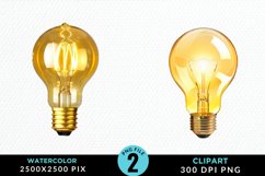 Watercolor Light Bulbs Clipart Bundle Product Image 4