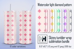 Watercolor light diamond pattern skinny tumbler sublimation Product Image 2