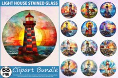 Stained Glass Light House Clipart Bundle Product Image 1