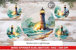 Wind Spinner Watercolor Lighthouse Product Image 1