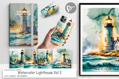 Digital Paper Watercolor Lighthouse Product Image 1