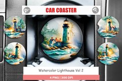 Car Coaster Watercolor Lighthouse Product Image 1