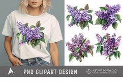 Watercolor Lilac Bouquet Clipart Product Image 1