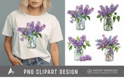 Watercolor Lilac in a Glass Jar Clipart Product Image 1