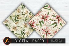 Watercolor Lilies Floral Patterns Background Product Image 1