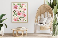 Watercolor Lilies Floral Patterns Digital Paper Bundle Product Image 2