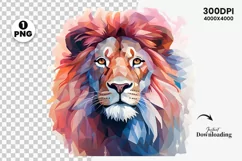 Watercolor Lion PNG Clipart