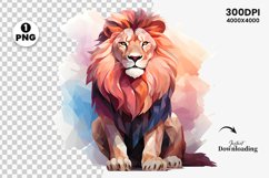 Watercolor Lion PNG Clipart