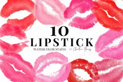 Watercolor Kiss Lips Clipart, Watercolor Lips Clipart Product Image 1