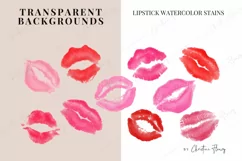 Watercolor Kiss Lips Clipart, Watercolor Lips Clipart Product Image 3