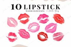 Watercolor Kiss Lips Clipart, Watercolor Lips Clipart Product Image 2