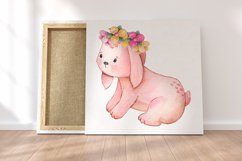 Animals in flowers Watercolor little animals clipart Product Image 6