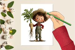 Watercolor little Farmer Clipart Set Product Image 2