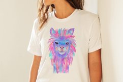 Watercolor Llama Clipart - Christmas Alpaca Sublimation PNG Product Image 6