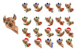 Watercolor Llama christmas clipart - Sublimation designs Product Image 3