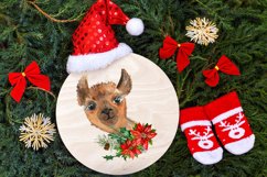 Watercolor Llama christmas clipart - Sublimation designs Product Image 8