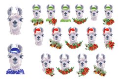 Watercolor Llama christmas clipart - Sublimation designs Product Image 6