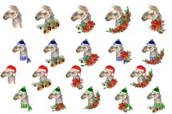 Watercolor Llama christmas clipart - Sublimation designs Product Image 6