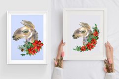 Watercolor Llama christmas clipart - Sublimation designs Product Image 3