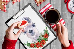 Watercolor Llama christmas clipart - Sublimation designs Product Image 7