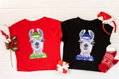 Watercolor Llama christmas clipart - Sublimation designs Product Image 5