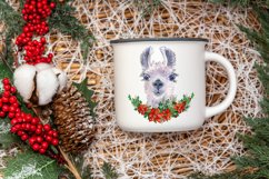 Watercolor Llama christmas clipart - Sublimation designs Product Image 8