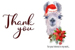Watercolor Llama christmas clipart - Sublimation designs Product Image 2