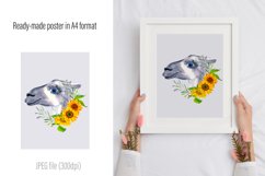 Watercolor Llama Clipart - Sublimation designs bundle Product Image 7