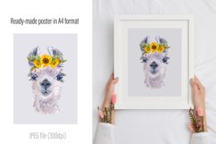 Watercolor Llama Clipart - Sublimation designs bundle Product Image 9