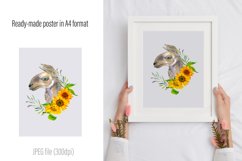 Watercolor Llama Clipart - Sublimation designs bundle Product Image 5