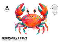 crab png, crab clipart, ocean animal, beach clipart, watercolor crab, sea life png, summer design, coastal png, ocean sublimation, marine clipart