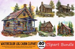 Watercolor Log Clipart Bundle Product Image 1