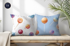 Hand-Painted Lollipop Planet Pattern Digital Paper Product Image 2