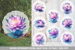 Watercolor Lotus Flower Wind Spinner | Sublimation Spinner D Product Image 1