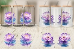 Glass Can Wraps Watercolor Lotus Flower Product Image 3