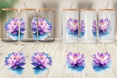 Glass Can Wraps Watercolor Lotus Flower Product Image 4