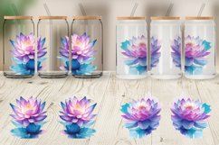 Glass Can Wraps Watercolor Lotus Flower Product Image 5