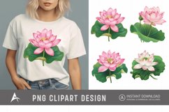 Watercolor Lotus Flowers Clipart Product Image 1