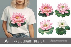 Watercolor Lotus Flowers Clipart Product Image 1